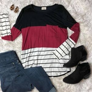Colorblock Long Sleeve Shirt